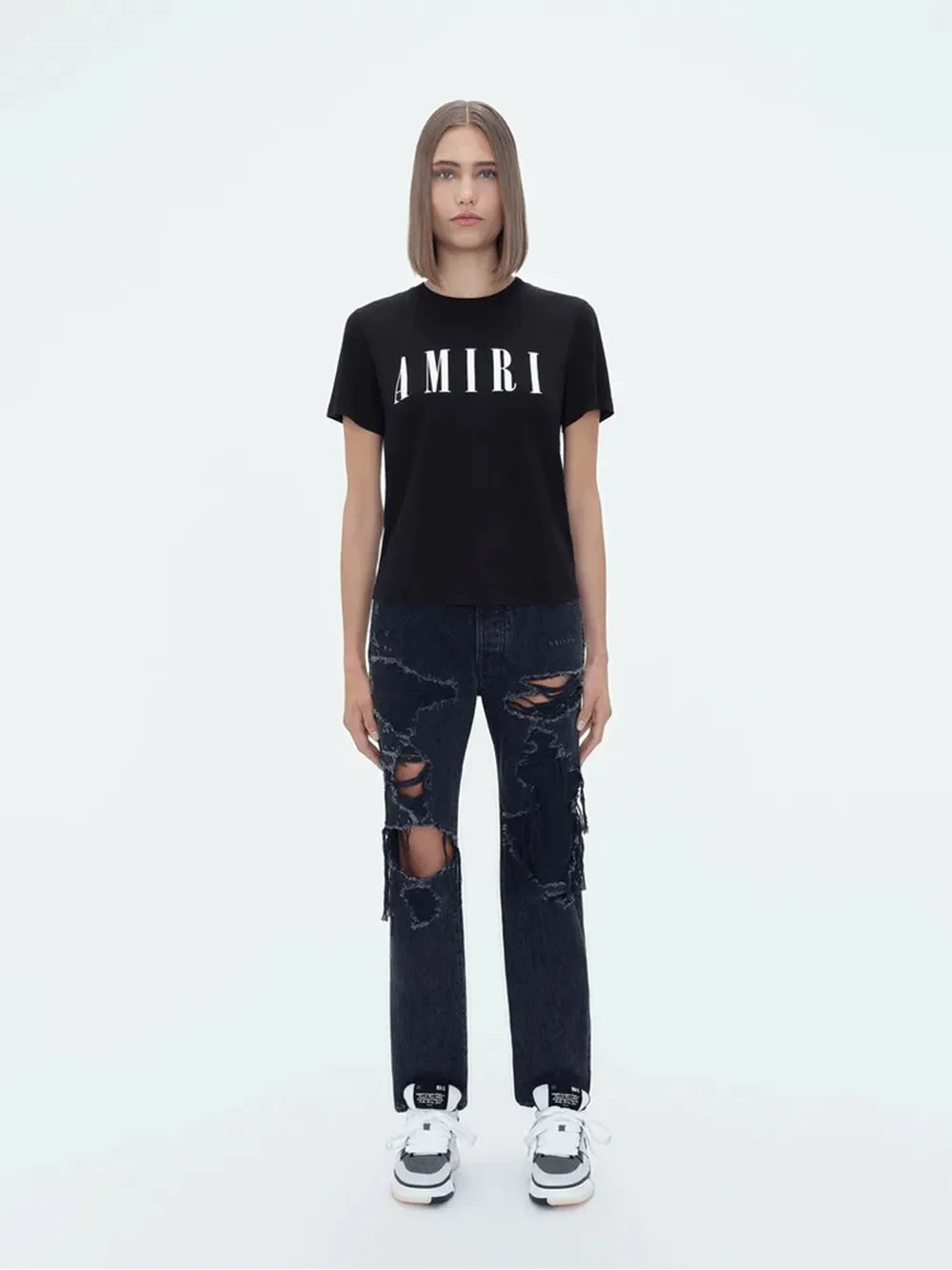 Distressed Straight Jeans