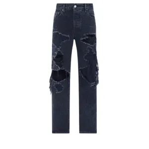 Distressed Straight Jeans