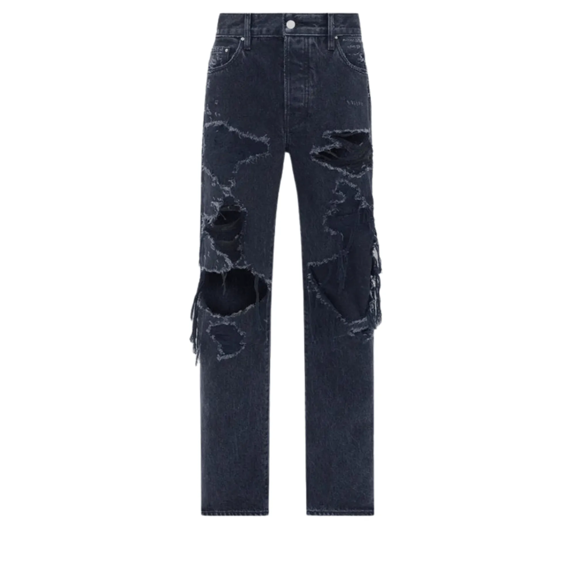 Distressed Straight Jeans
