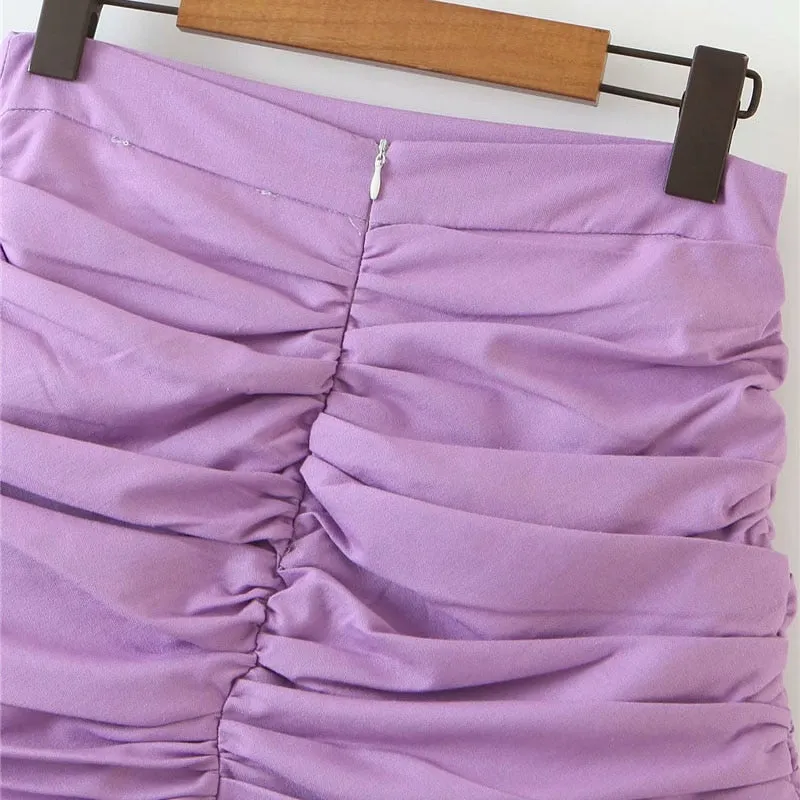 DRAPED ASYMMETRICAL MINI SKIRT