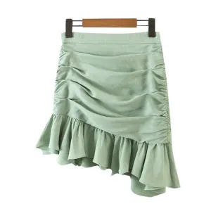 DRAPED ASYMMETRICAL MINI SKIRT