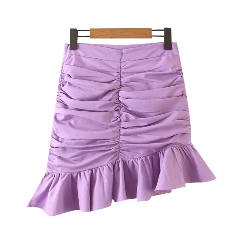 DRAPED ASYMMETRICAL MINI SKIRT