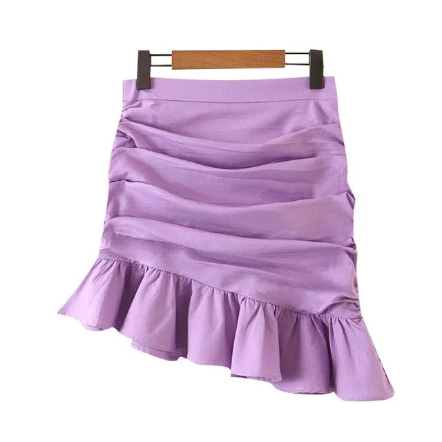 DRAPED ASYMMETRICAL MINI SKIRT