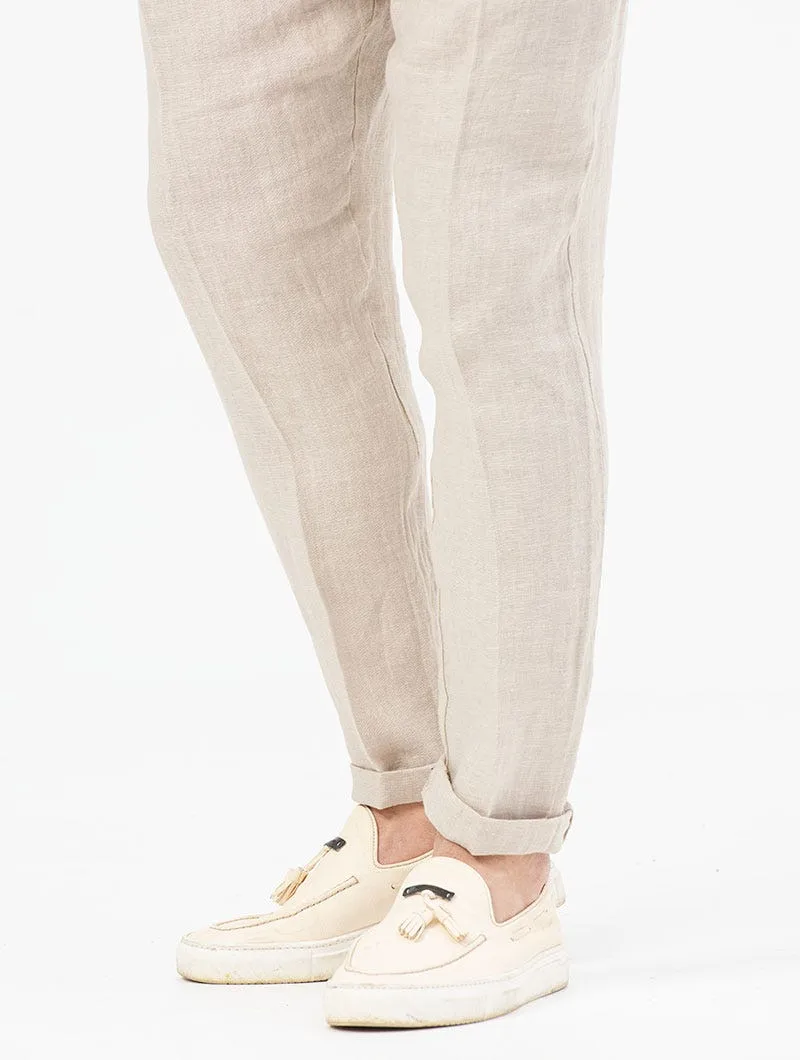 EZRA CASUAL PANTS IN BEIGE