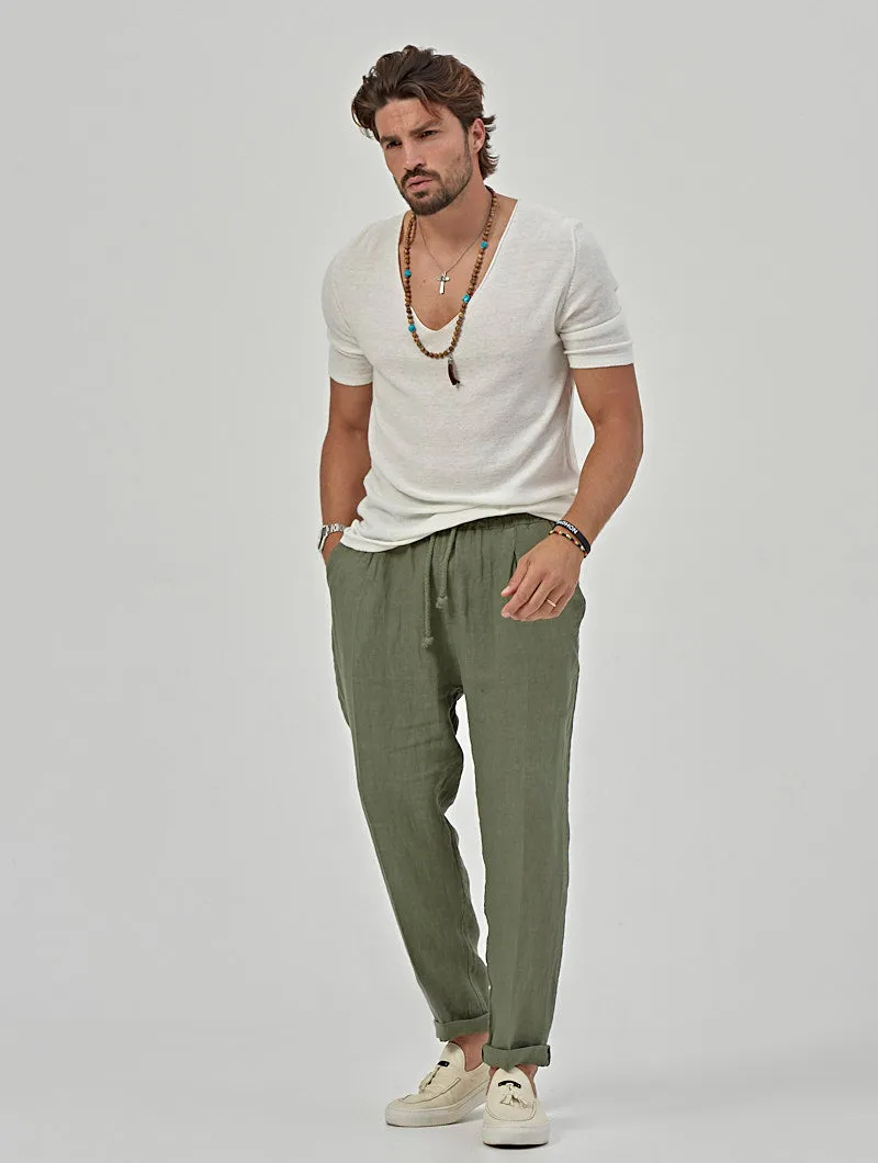 EZRA CASUAL PANTS IN GREEN