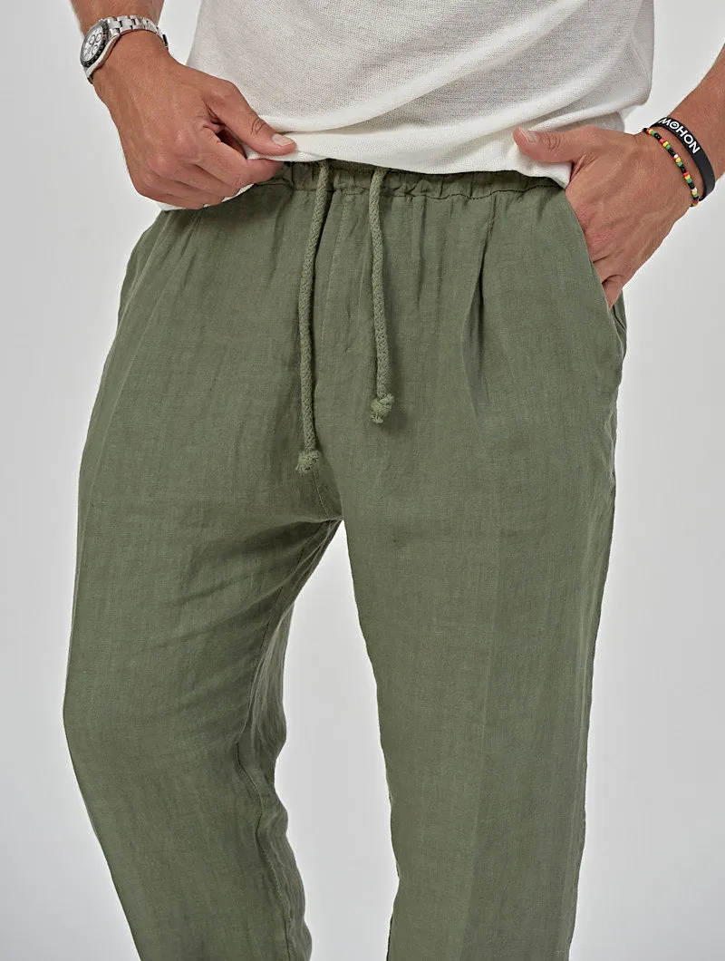 EZRA CASUAL PANTS IN GREEN