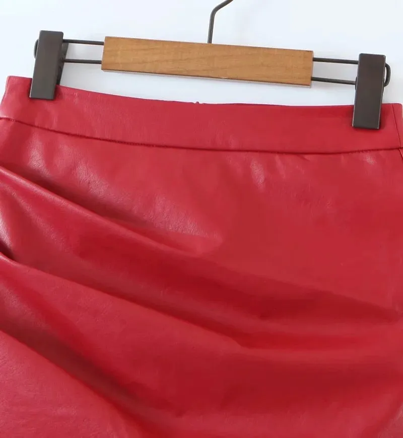 FAUX LEATHER MINI SKIRT