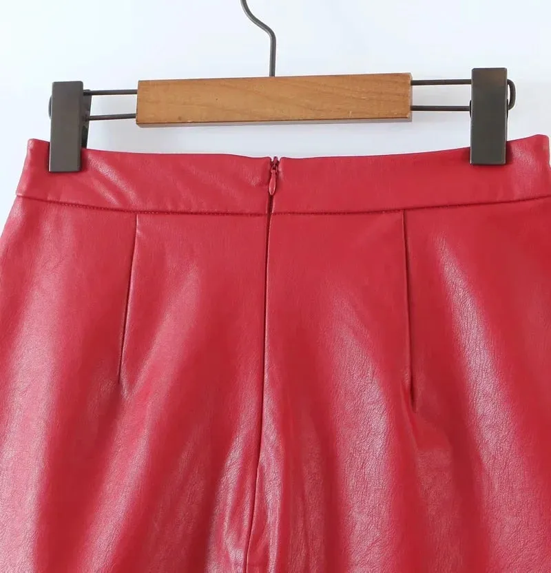 FAUX LEATHER MINI SKIRT