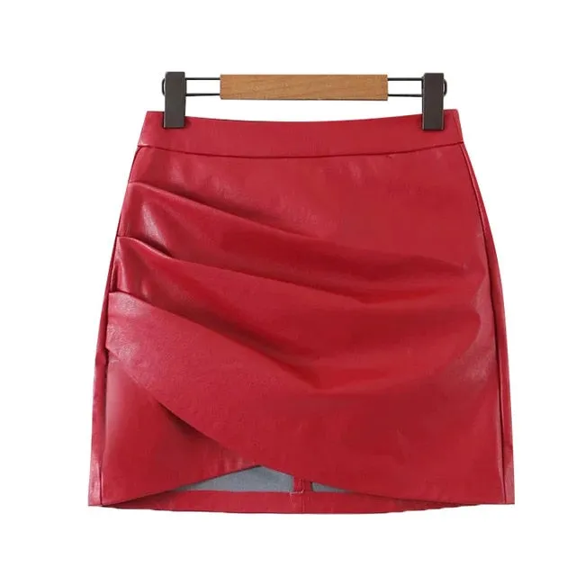 FAUX LEATHER MINI SKIRT
