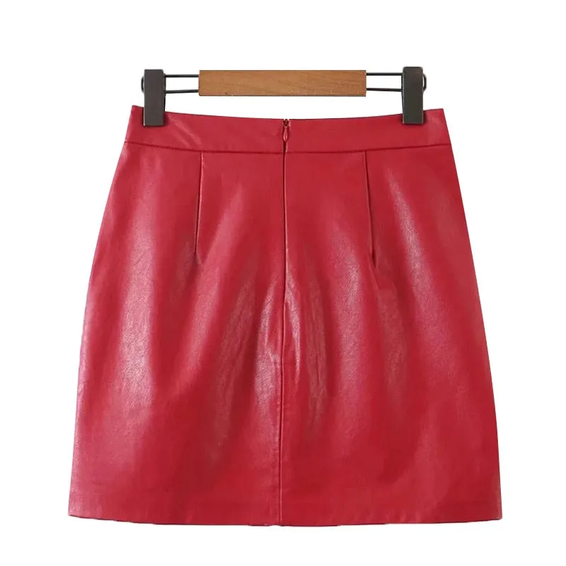 FAUX LEATHER MINI SKIRT