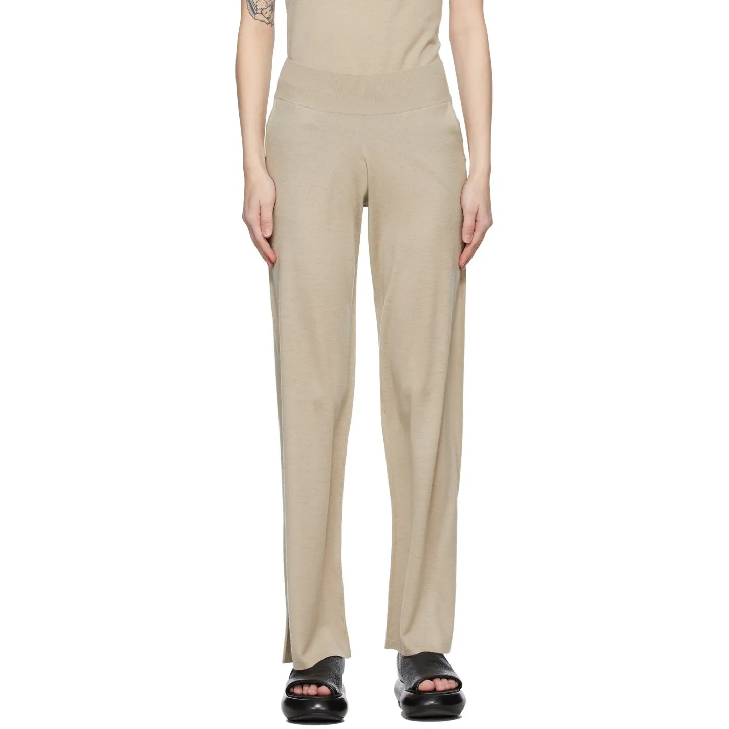 Frenckenberger Beige Cashmere Wide Lounge Pants