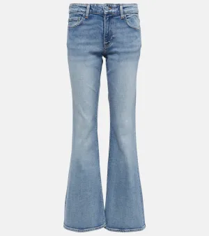 GANNI mid-rise flared jeans, blue