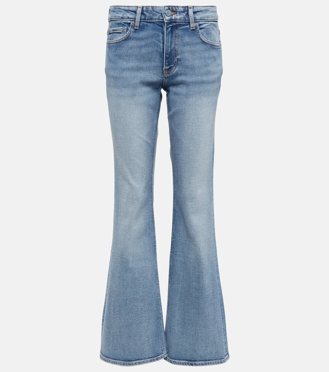 GANNI mid-rise flared jeans, blue