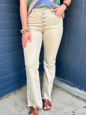 Hattie Khaki Flare Jean by KanCan