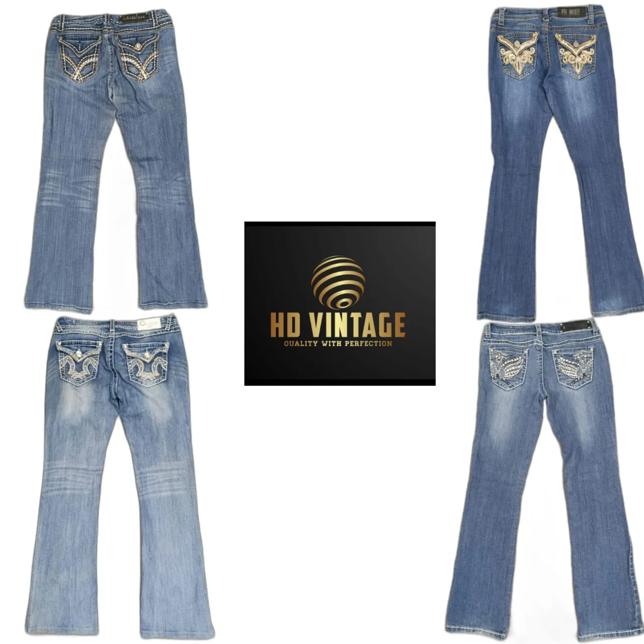 HD181 Y2K Ladies Flared Jeans - 14 pcs