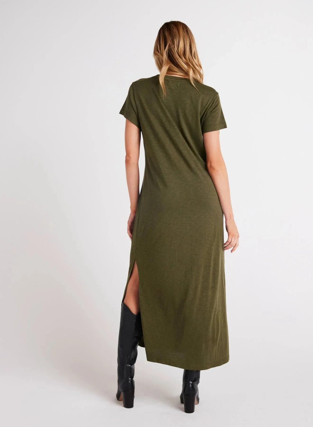 Knit V-Neck Maxi Dress Italian Herb