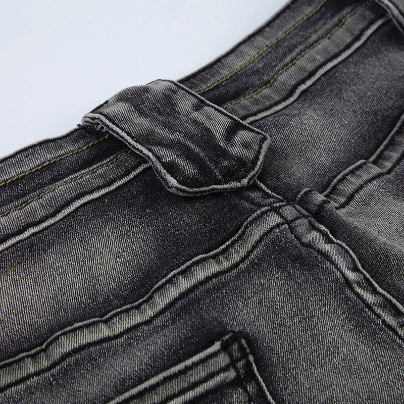 Low-Rise Flared Pocket Jeans