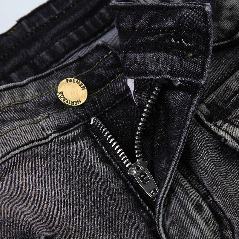Low-Rise Flared Pocket Jeans