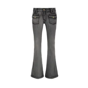 Low-Rise Flared Pocket Jeans