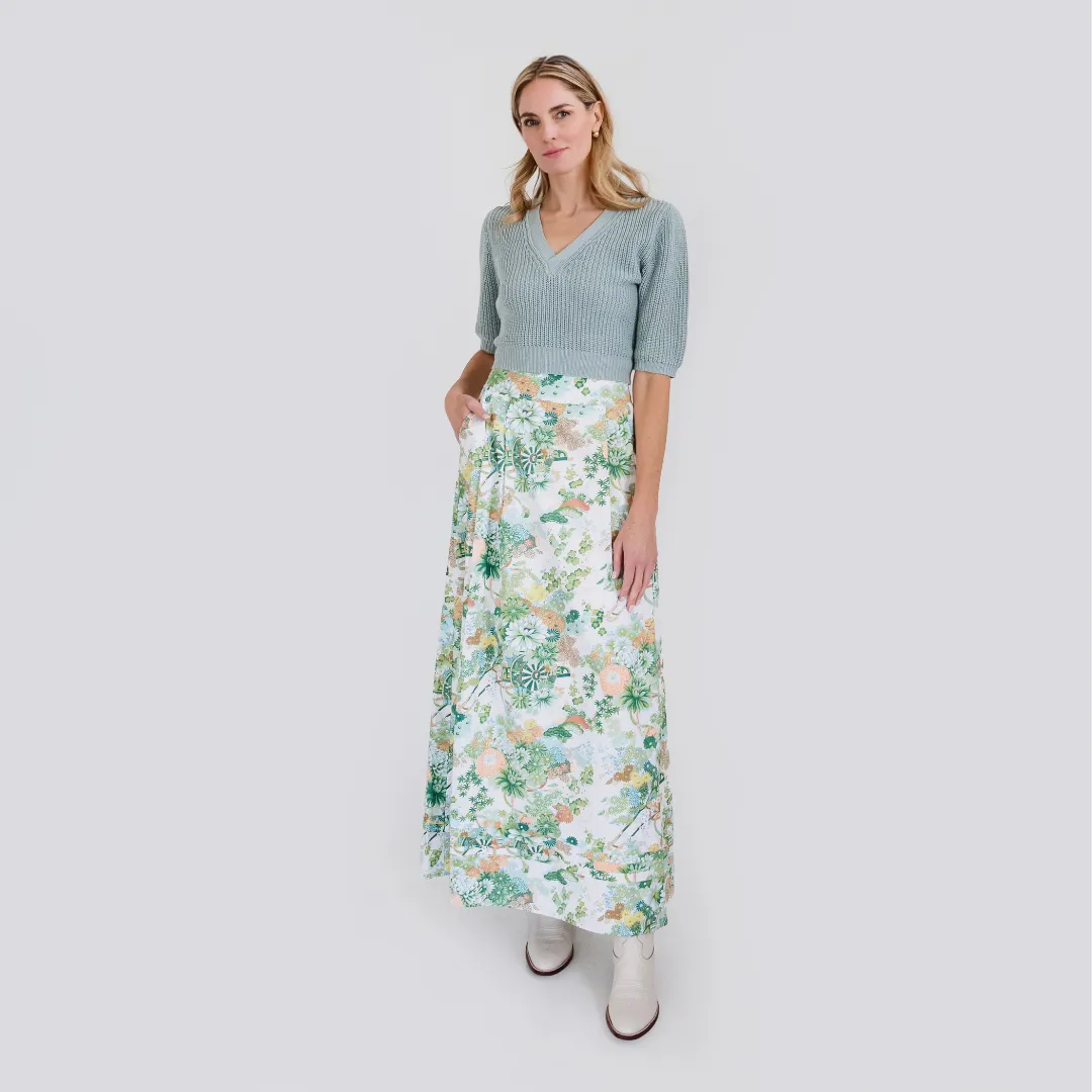 MASON'S DAUGHTER Maxi Skirt, Spring Chinoiserie