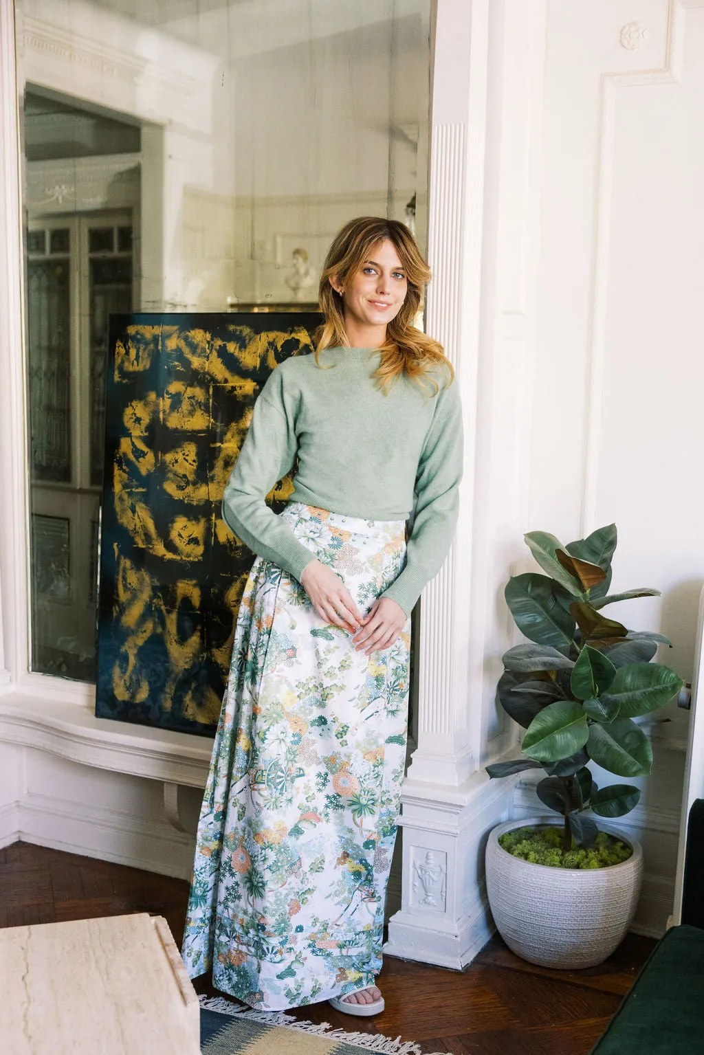 MASON'S DAUGHTER Maxi Skirt, Spring Chinoiserie