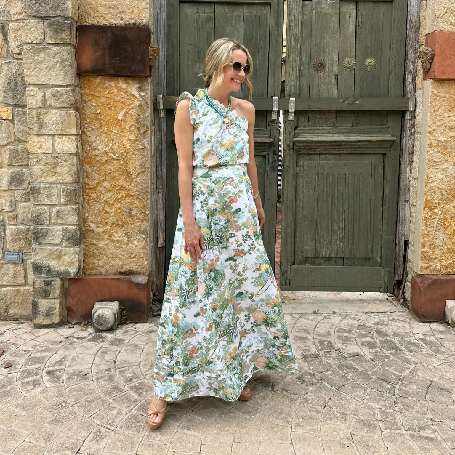 MASON'S DAUGHTER Maxi Skirt, Spring Chinoiserie