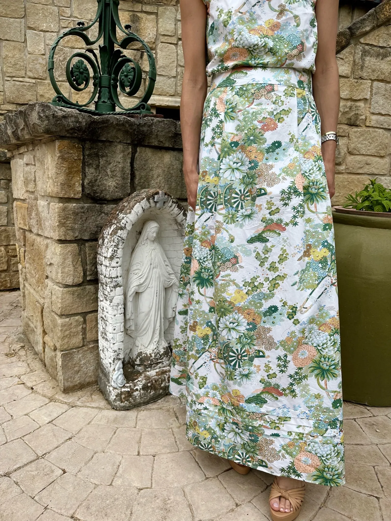 MASON'S DAUGHTER Maxi Skirt, Spring Chinoiserie