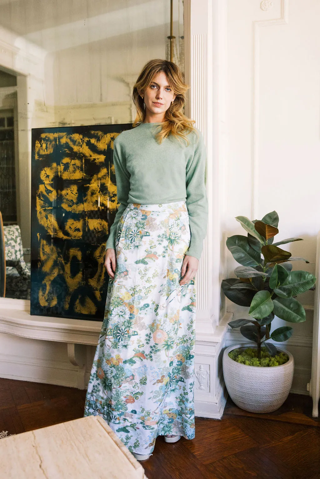 MASON'S DAUGHTER Maxi Skirt, Spring Chinoiserie