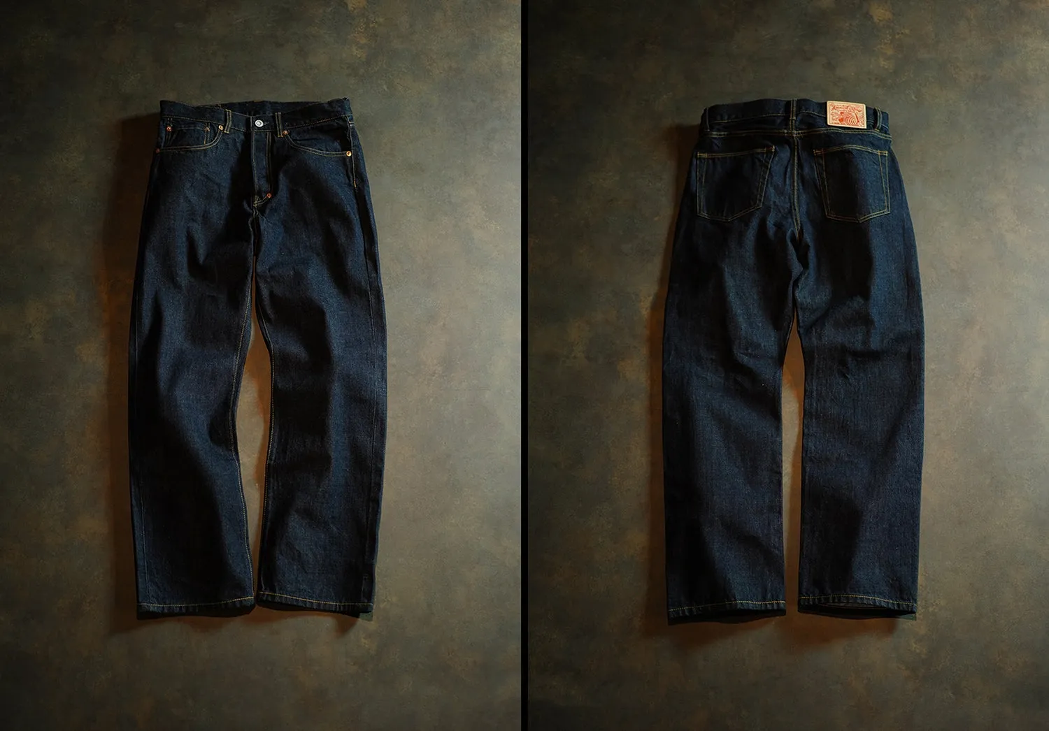 Men's Selvedge Denim Bootcut Jeans Indigo Dyed