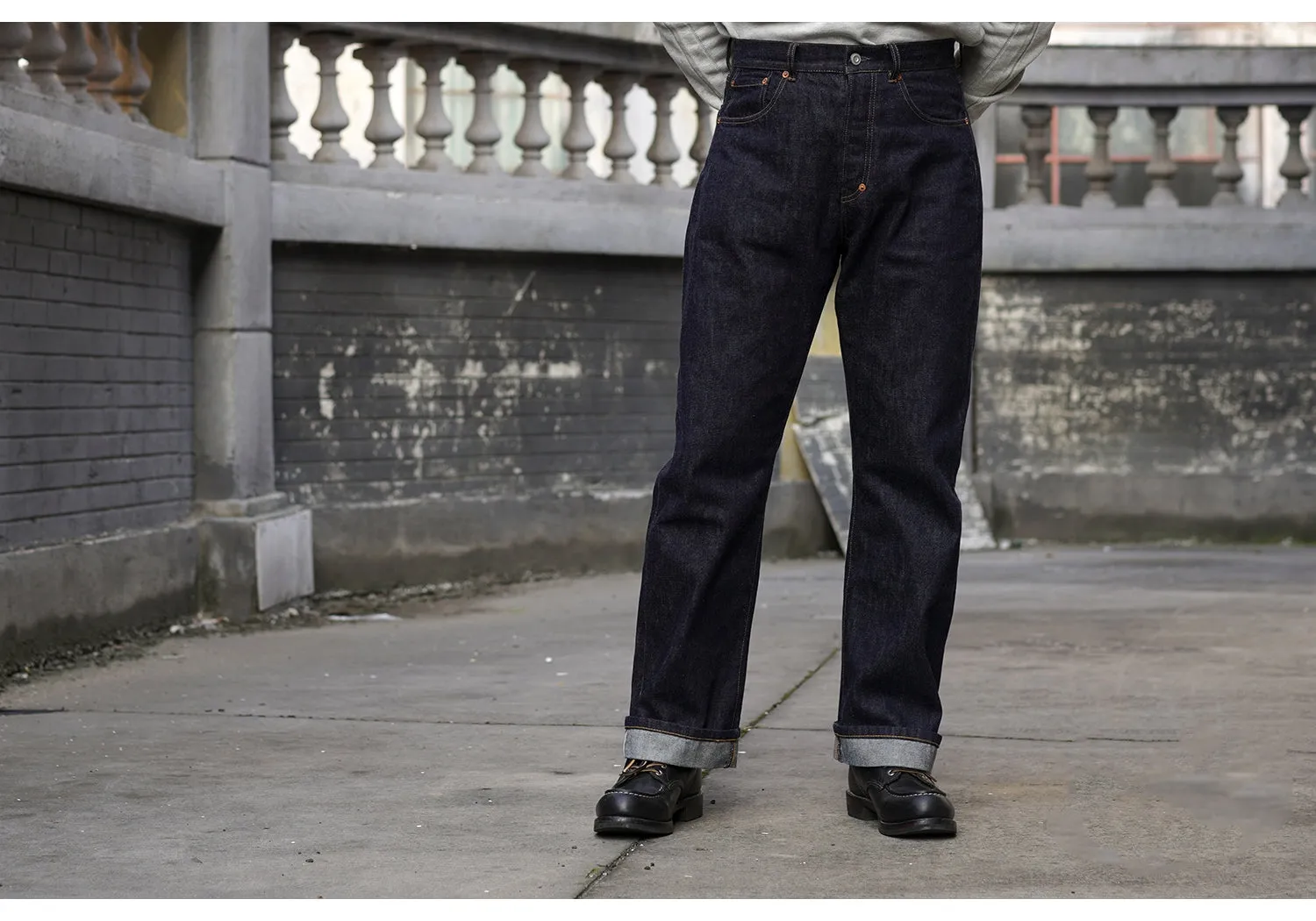 Men's Selvedge Denim Bootcut Jeans Indigo Dyed