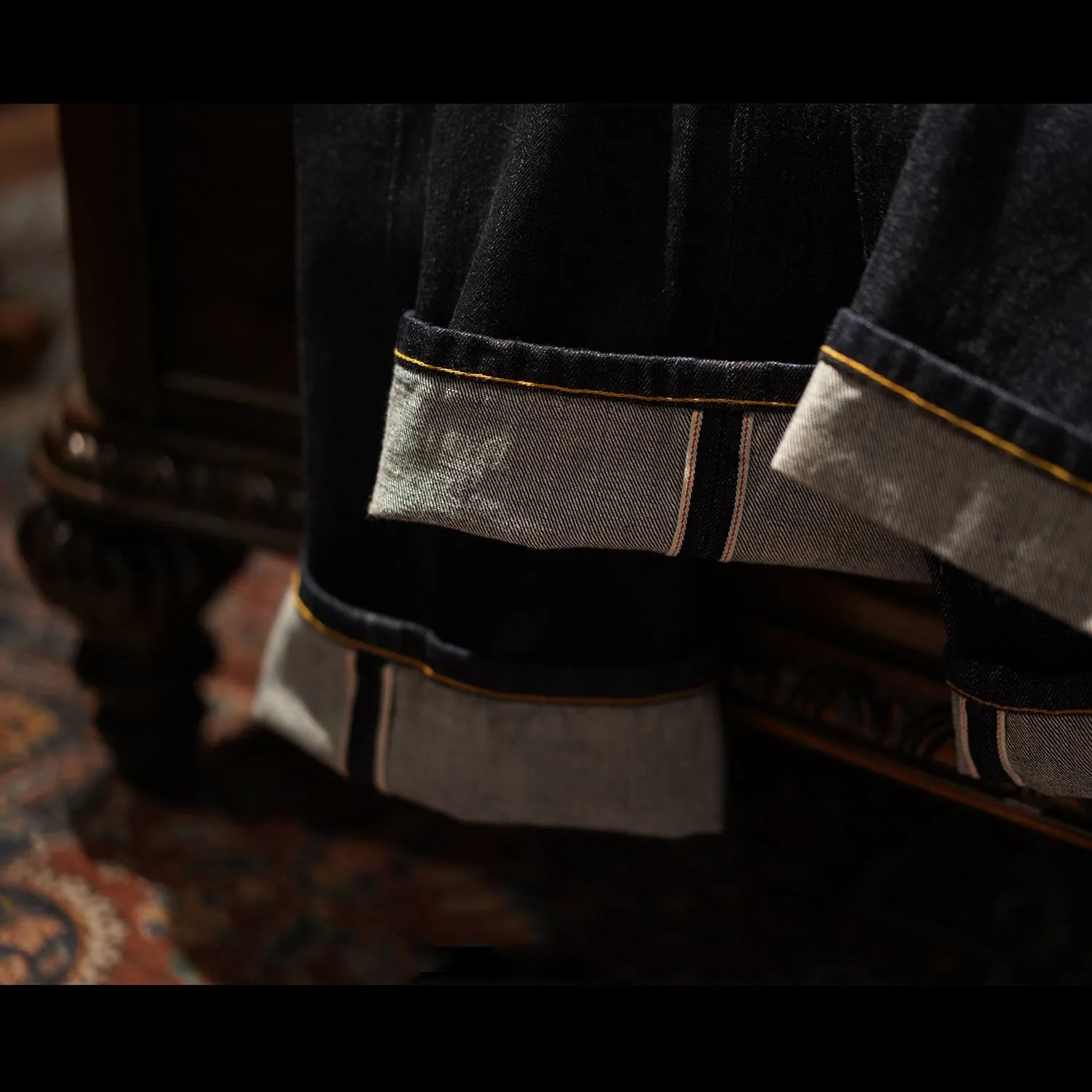 Men's Selvedge Denim Bootcut Jeans Indigo Dyed