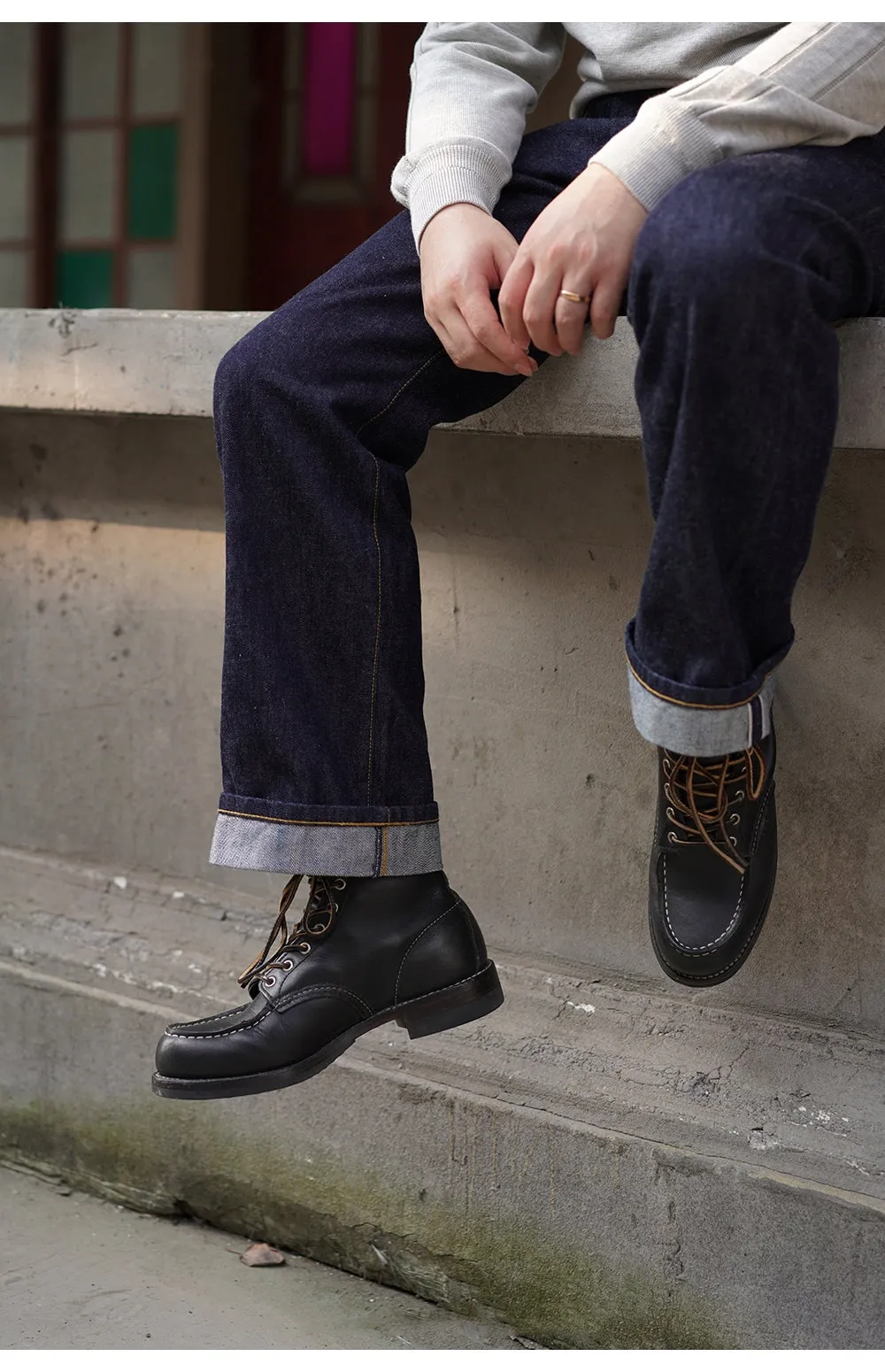 Men's Selvedge Denim Bootcut Jeans Indigo Dyed