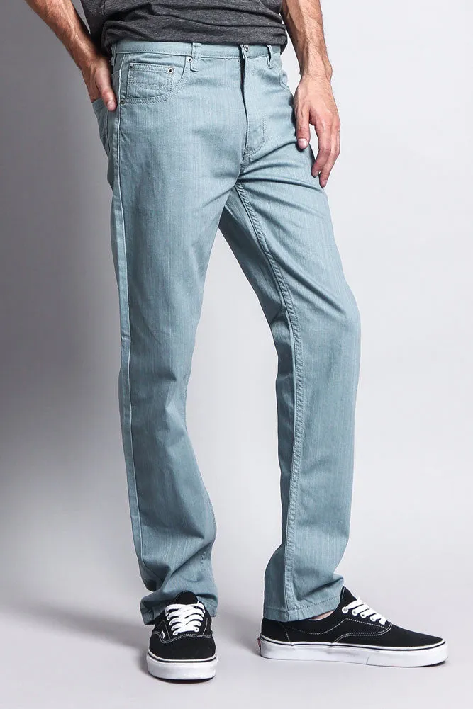Men's Slim Fit Colored Denim Jeans (Bluestone)