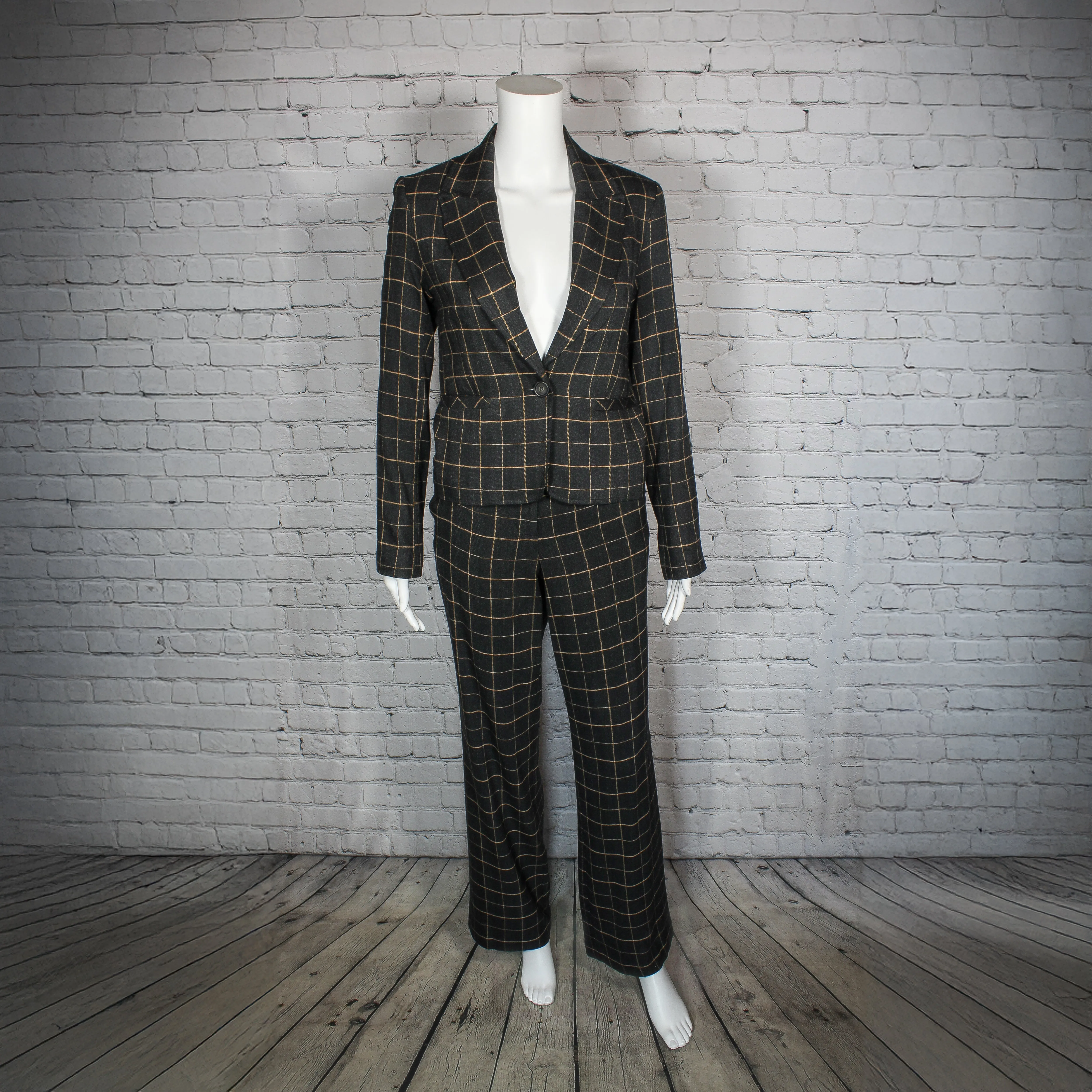 NEW! Juliette Pant in Black with Tan Windowpane Check by Drew