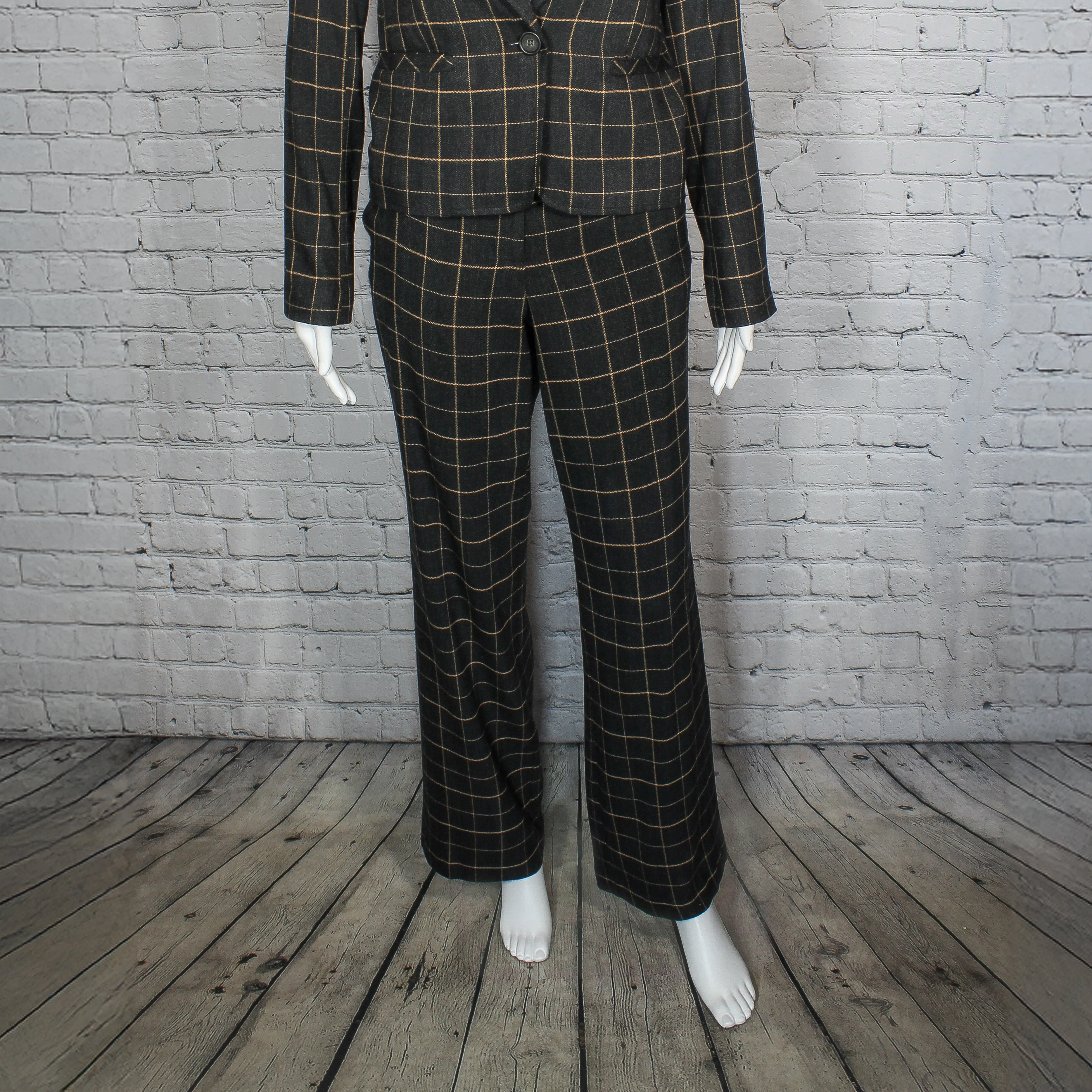 NEW! Juliette Pant in Black with Tan Windowpane Check by Drew