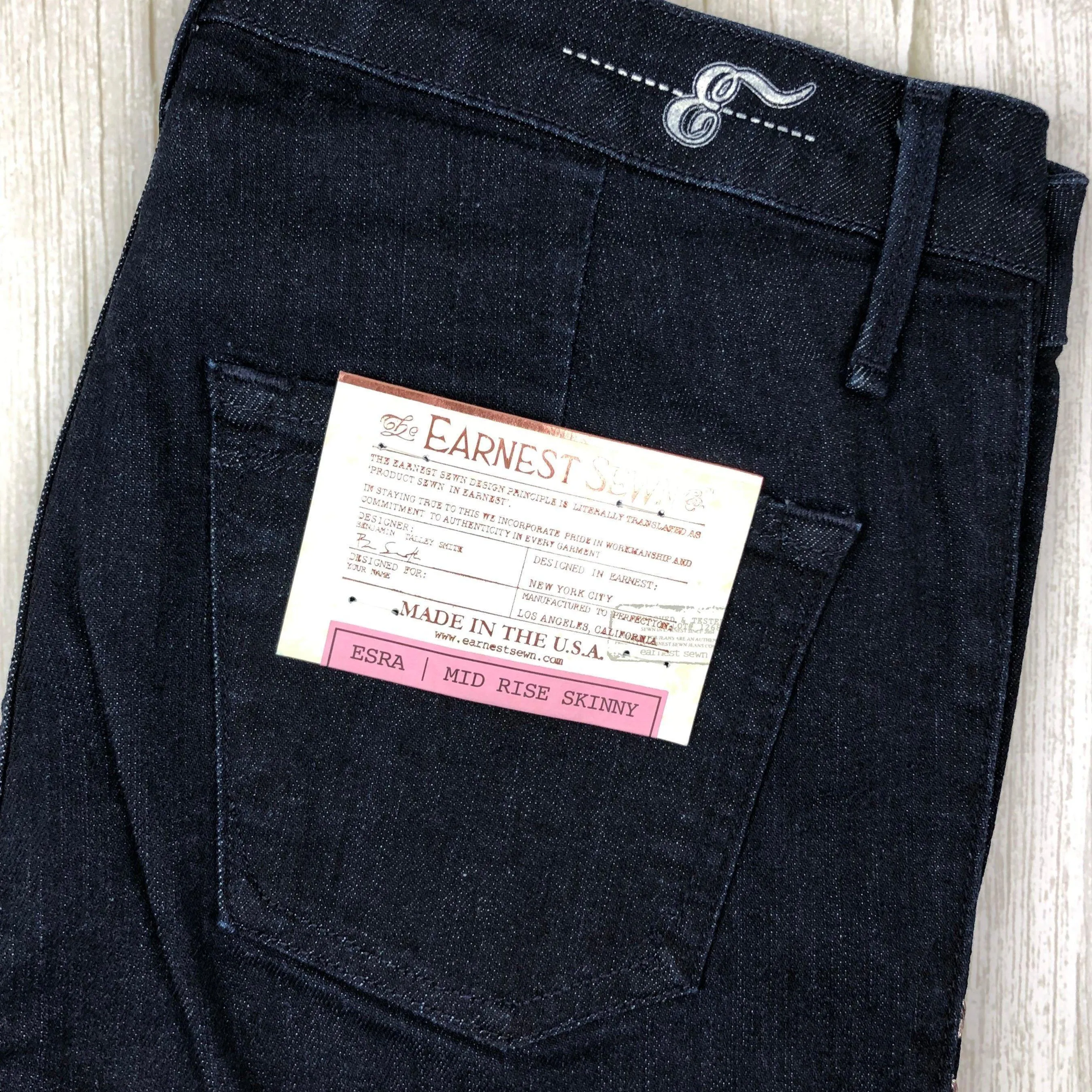 NWT- Earnest Sewn Rose Gold Cross Stitch "ESRA" Skinny Jeans - Size 26