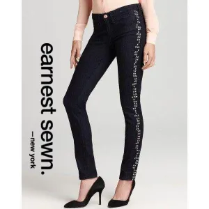 NWT- Earnest Sewn Rose Gold Cross Stitch "ESRA" Skinny Jeans - Size 26