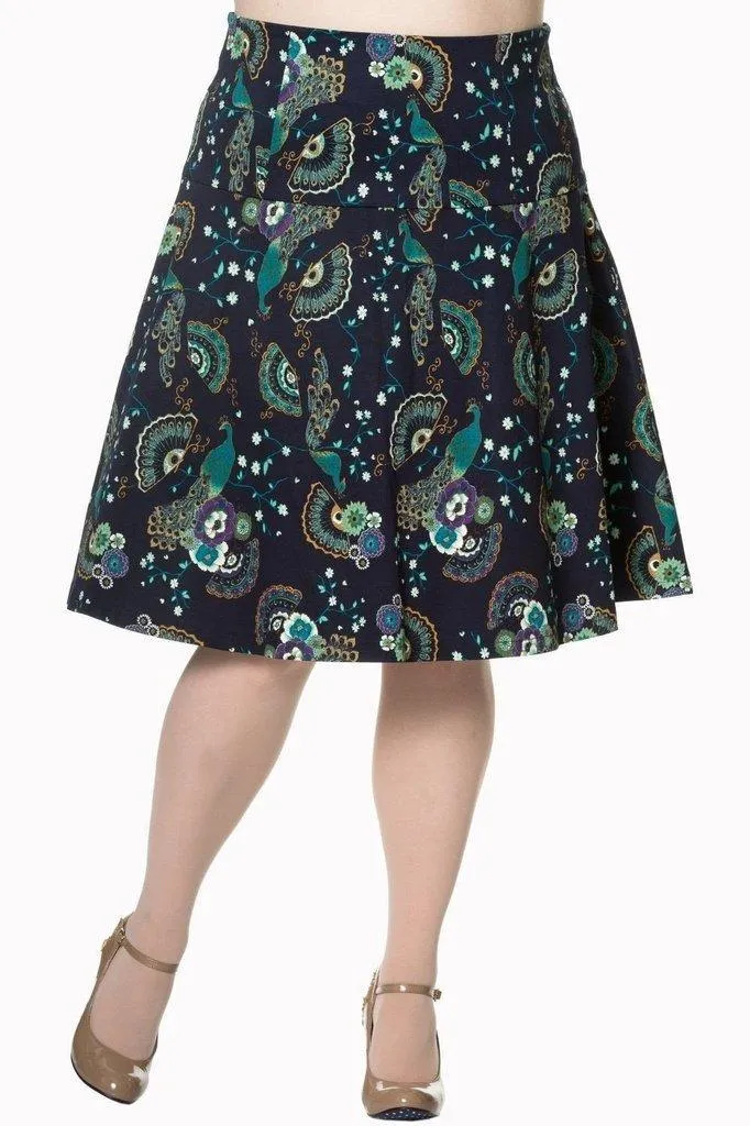 Proud Peacock Plus Size Skirt