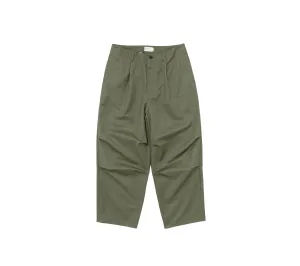 Selvedge Knee Tuck Pants | Olive