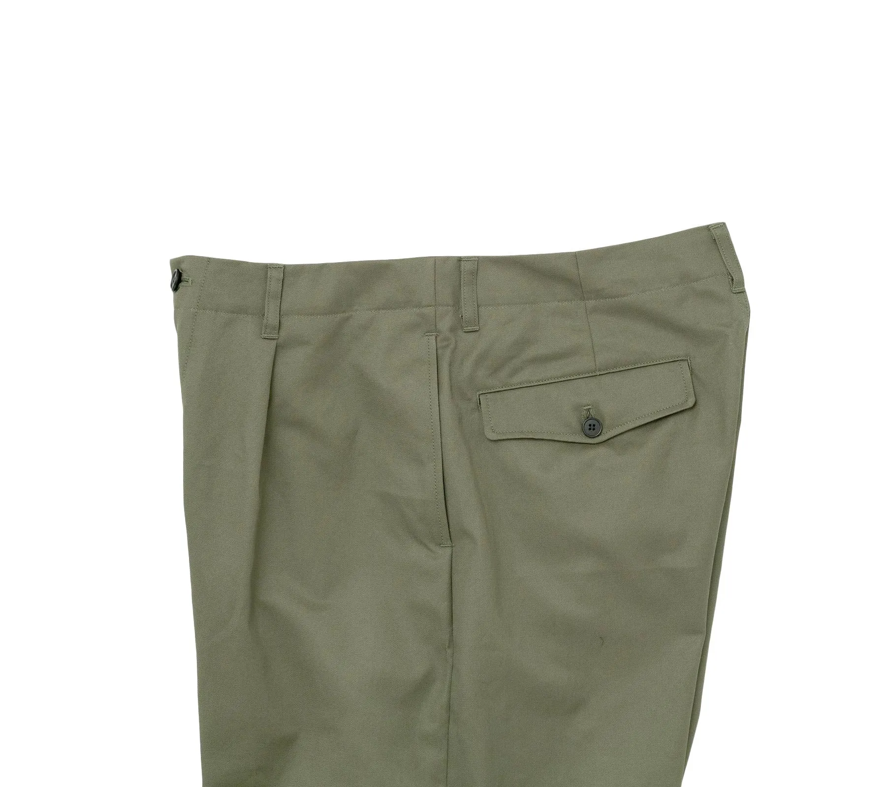 Selvedge Knee Tuck Pants | Olive