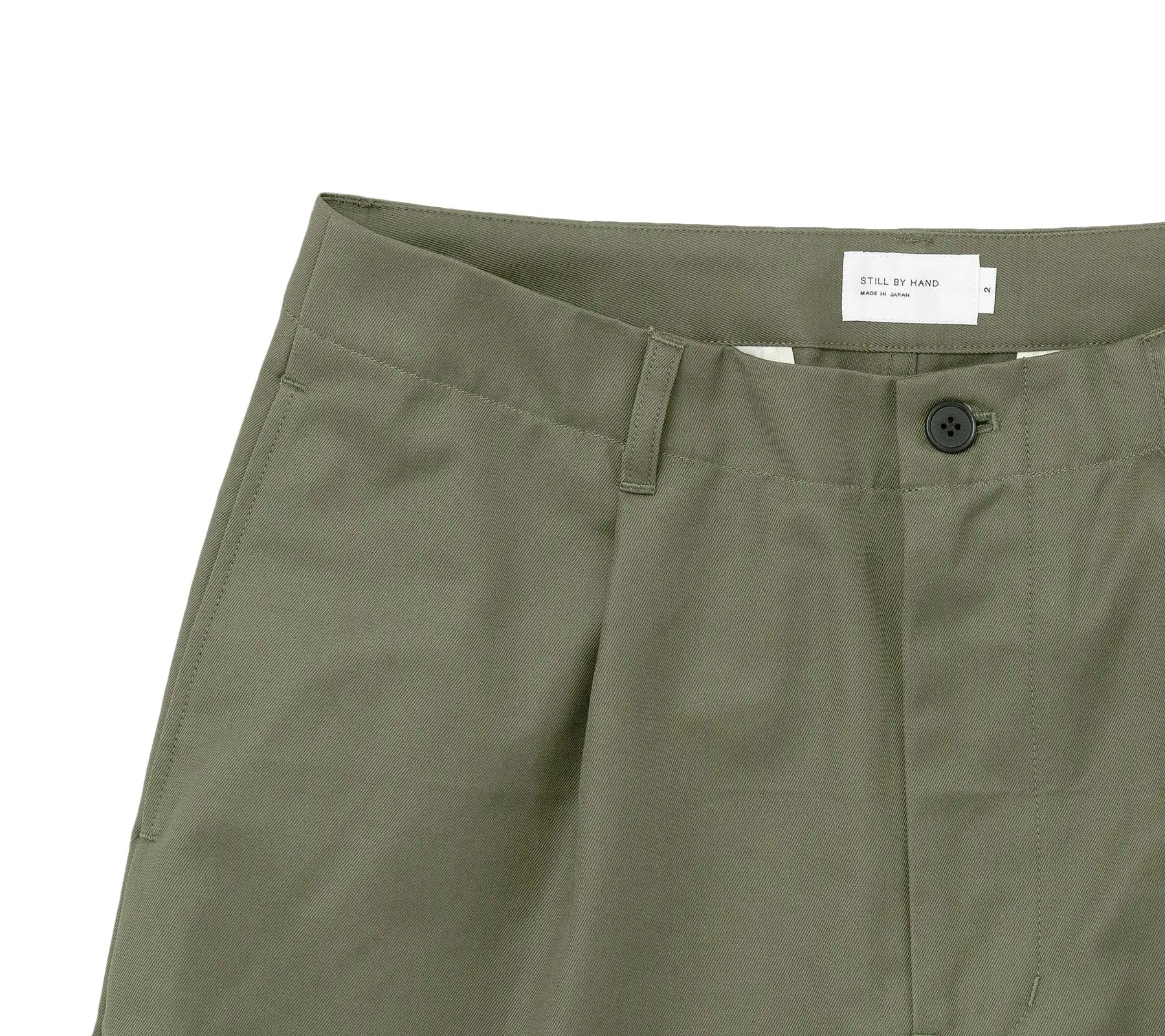 Selvedge Knee Tuck Pants | Olive