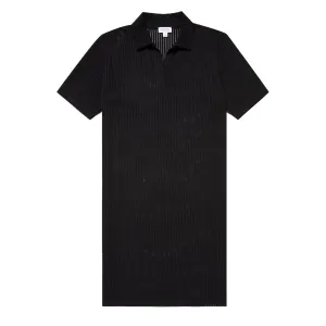 Sunspel Womens Lace Mesh Polo Dress Black