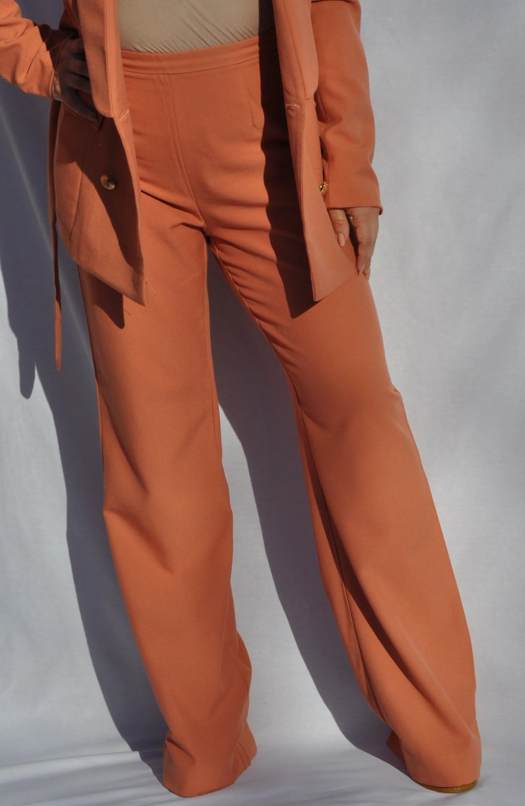 Wide Leg Trousers - Salmon
