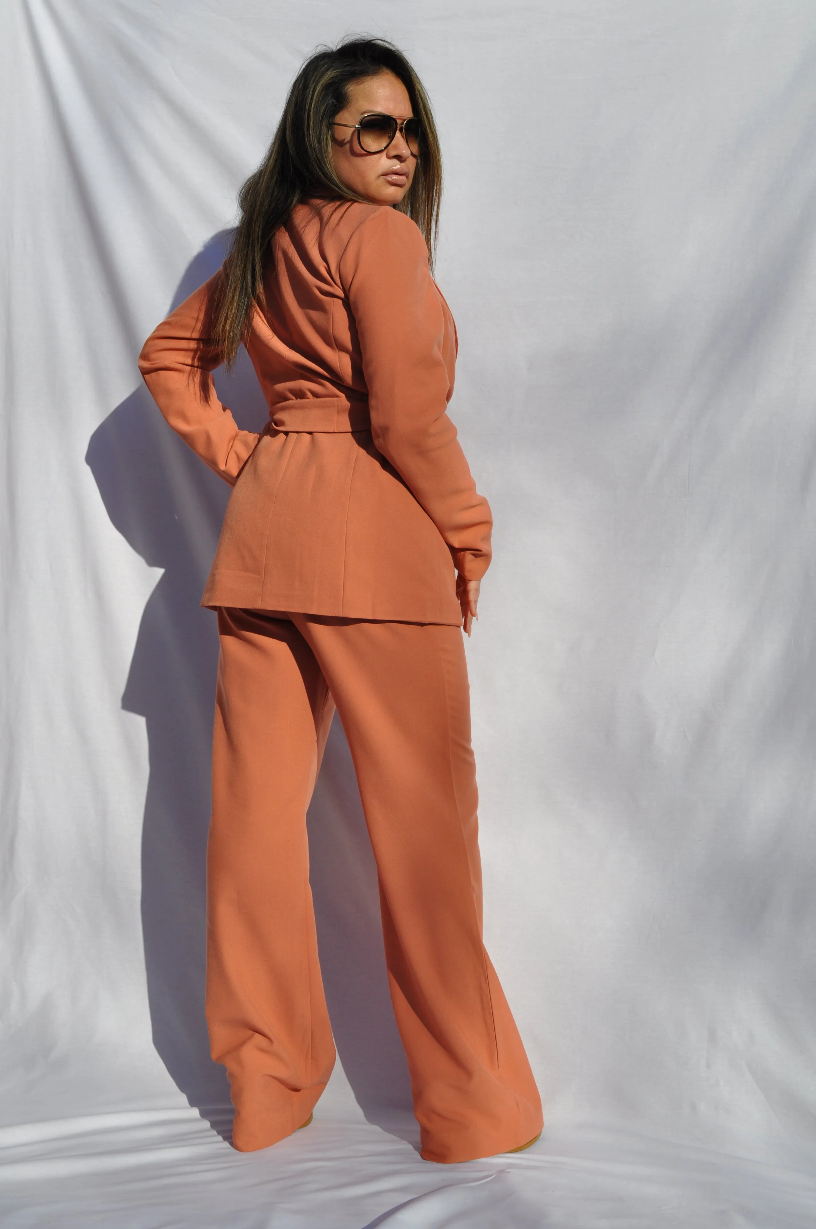 Wide Leg Trousers - Salmon