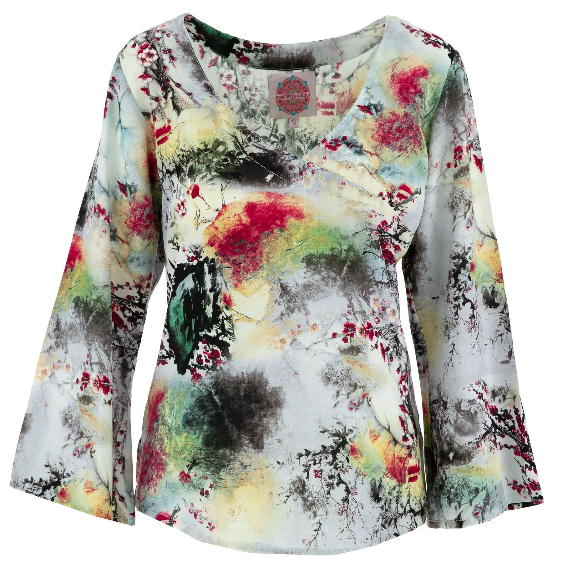 Wrap Top with Flared Sleeve - Delirium