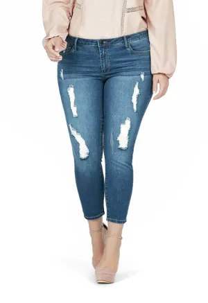 Yves Distressed Skinny Ankle Grazer